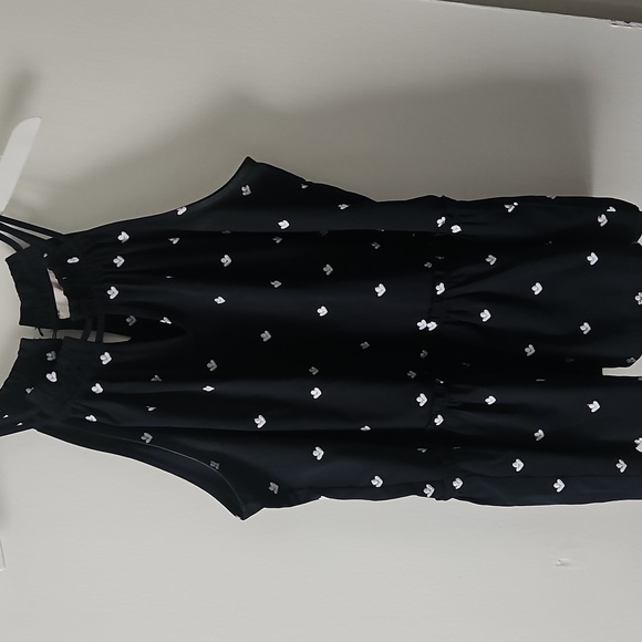 LOFT Dark Blue Sleeveless Blouse with Light Pattern - Picture 4 of 5